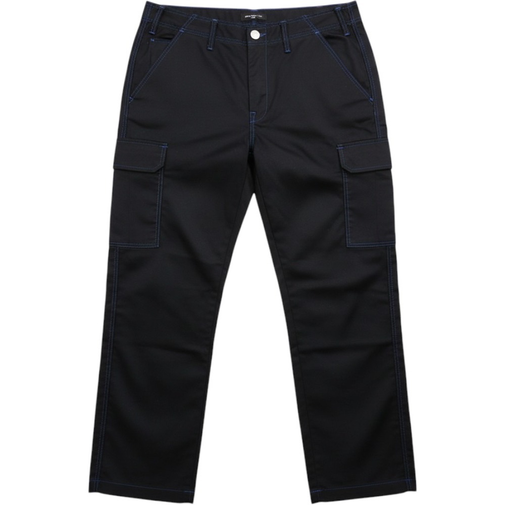 True Religion Cargo Pants Mens 36x32 Black‎ Pacific Blue Stitch Pockets Casual